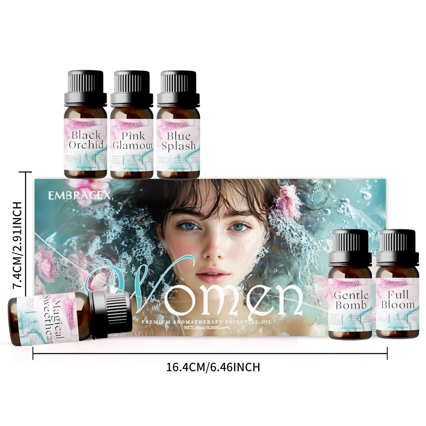 6PC/1Set Women Perfume Set Essential Oils Aromatherapy Essential Oils Gifts Box Women Fragrance Oil for Candle Soap Diffuser