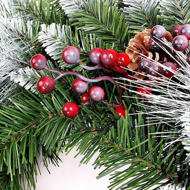 Festival Artificial Green Holiday decorations wholesale pvc Christmas Santa wreath garland for door hanging