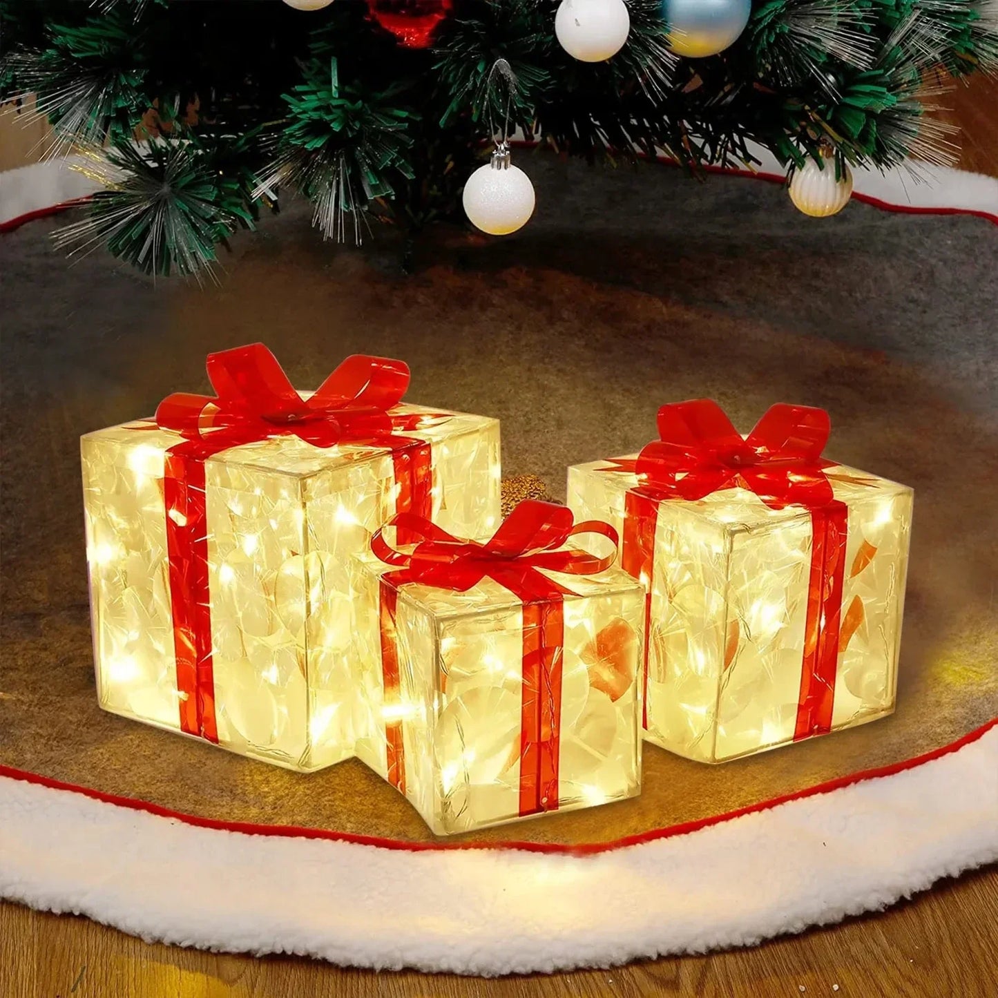 Christmas Glowing Gift Box Decoration Ornament