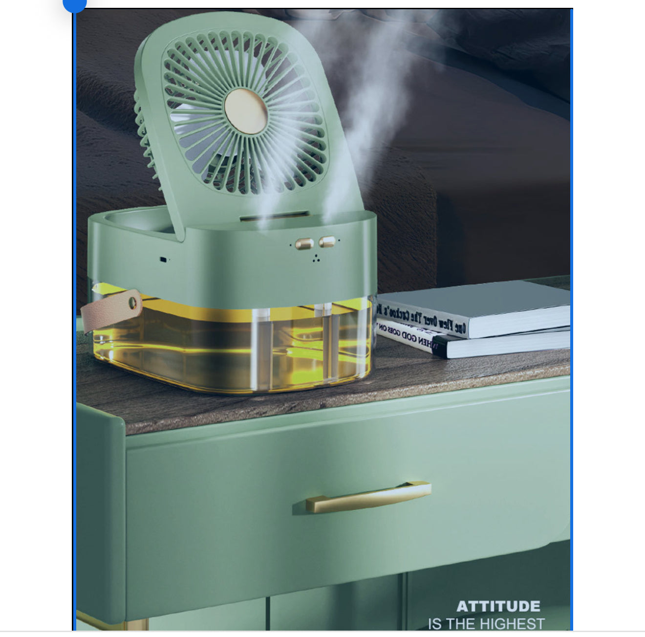 Humidifying Spray Fan Desktop Remote Control Timing Mini Air Cooler Big Wind Mute USB Charging Fan