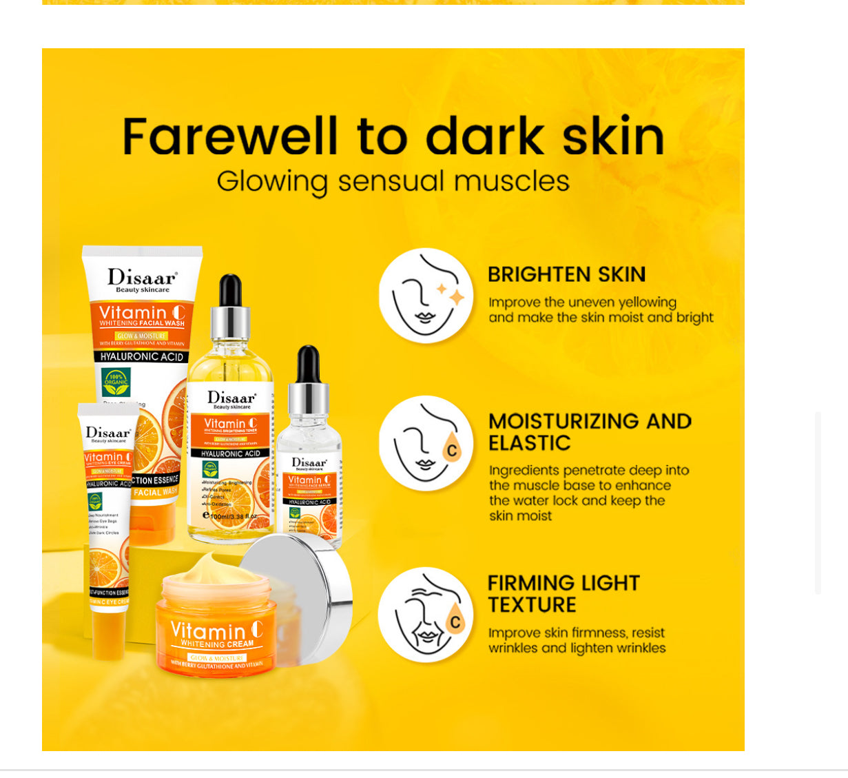 Vitamin C Skin Care Product Set Hydrating, Moisturizing And Brightening