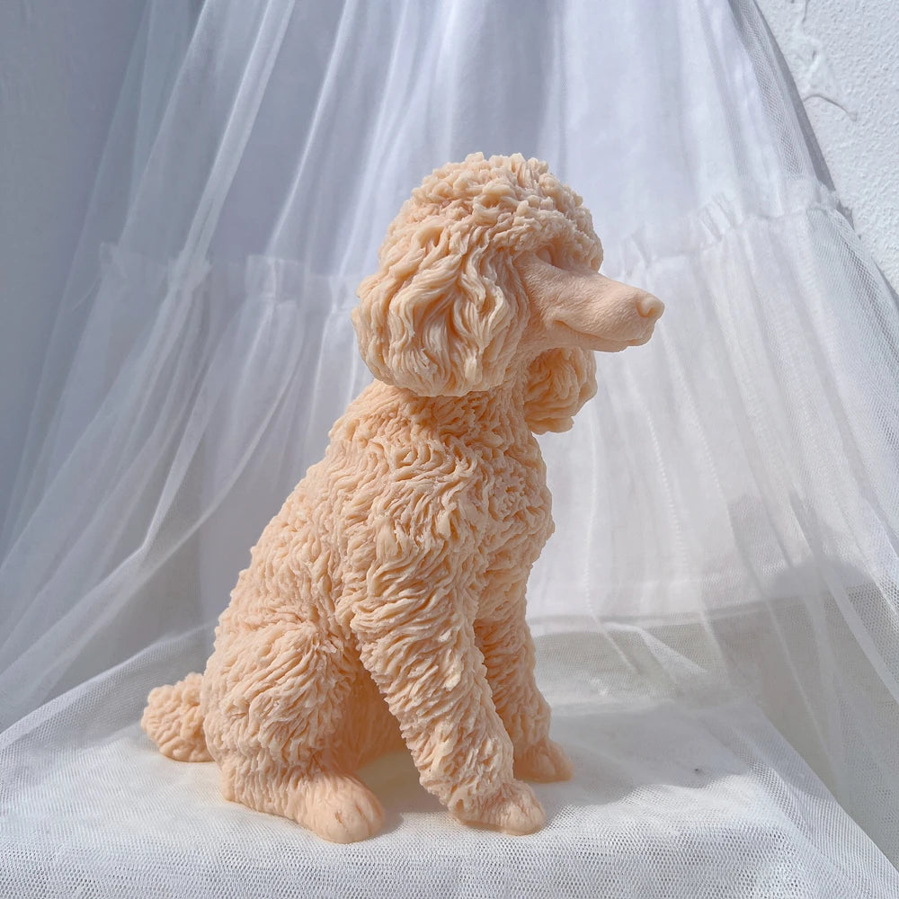 Poodle Dog Puppy Candle Mold Animal Puppies Soy Wax Silicone Mould Dog Lover Home Decor
