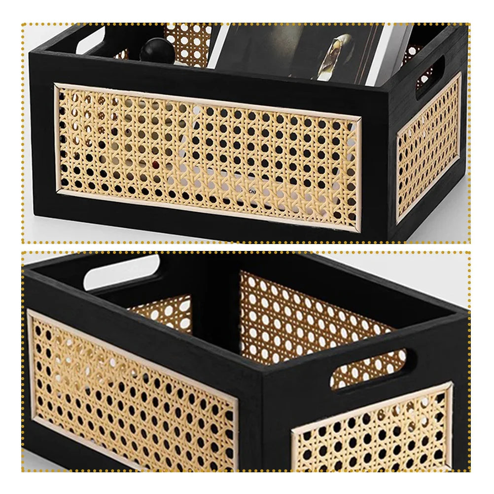 NNEOBA Wooden Storage Basket Large Organizer Box