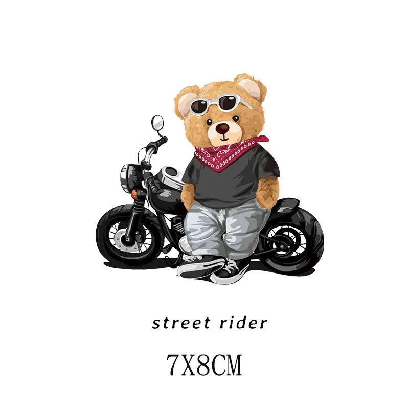 Cartoon Teddy Bear Sewing Hot Stamping Pattern Heat Transfer Printing Sticker High Elasticity Water-resistant Wash Resistant