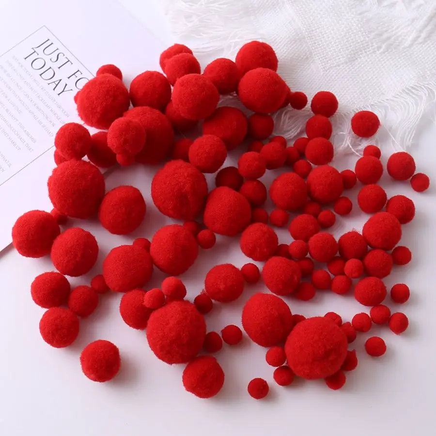 1Set 1-3cm Elasticity Plush Ball Handmade DIY Colorful Soft Ball String Flower Prop Christmas Tree Pendant Home/mall Decoration