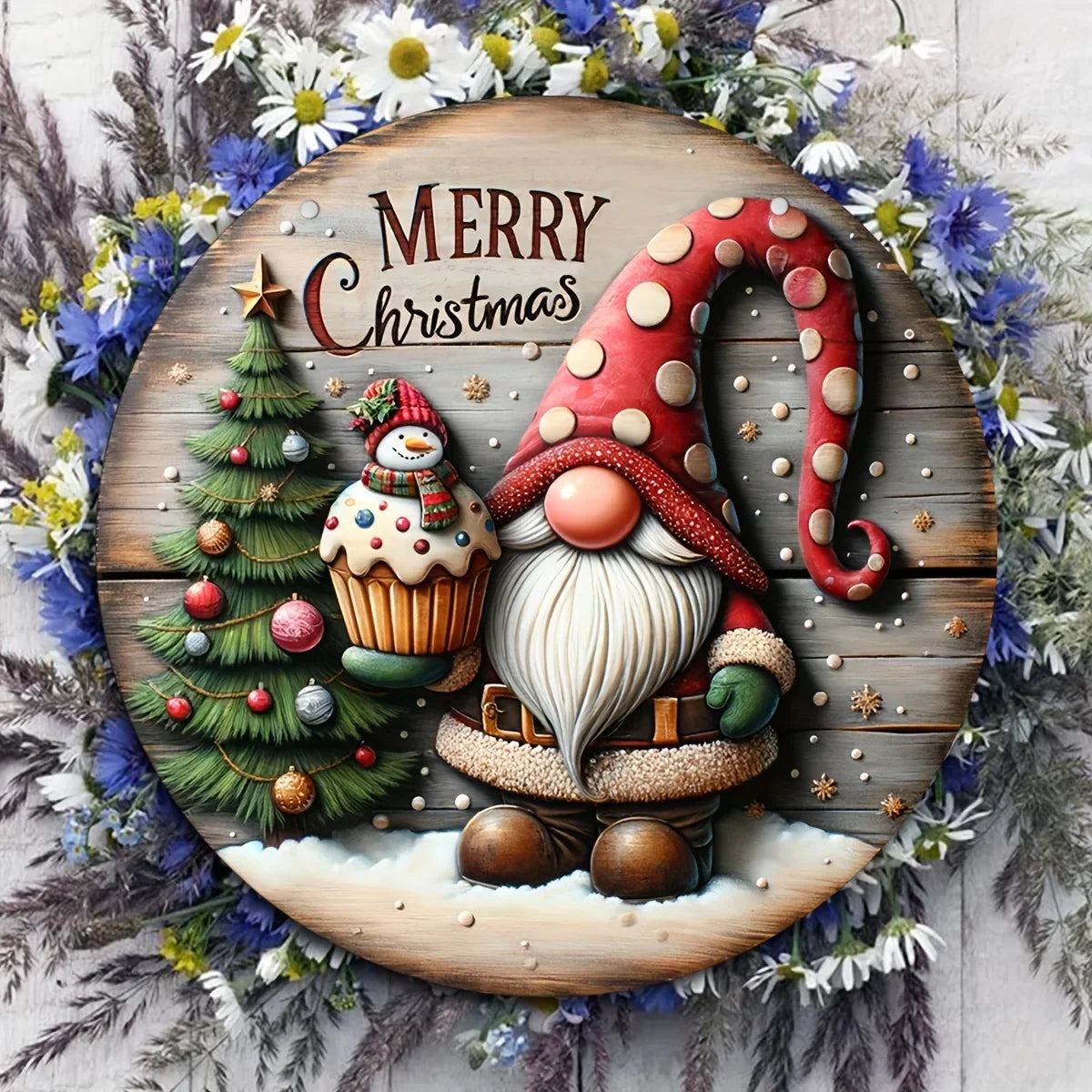NNEOBA Wooden Merry Christmas Hanging Decoration