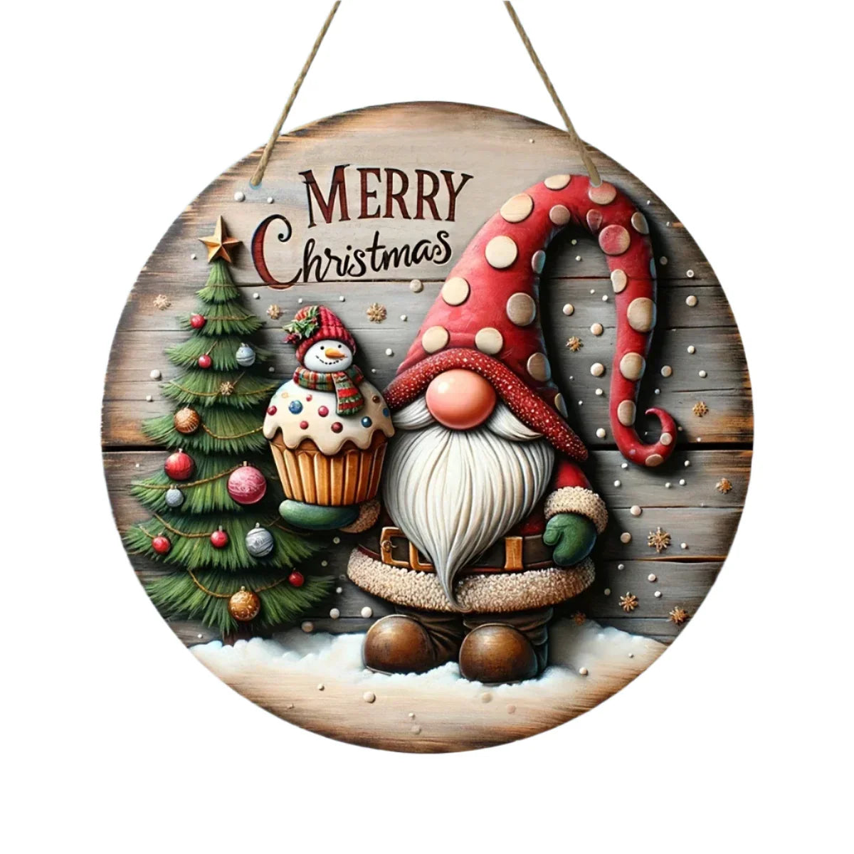 NNEOBA Wooden Merry Christmas Hanging Decoration