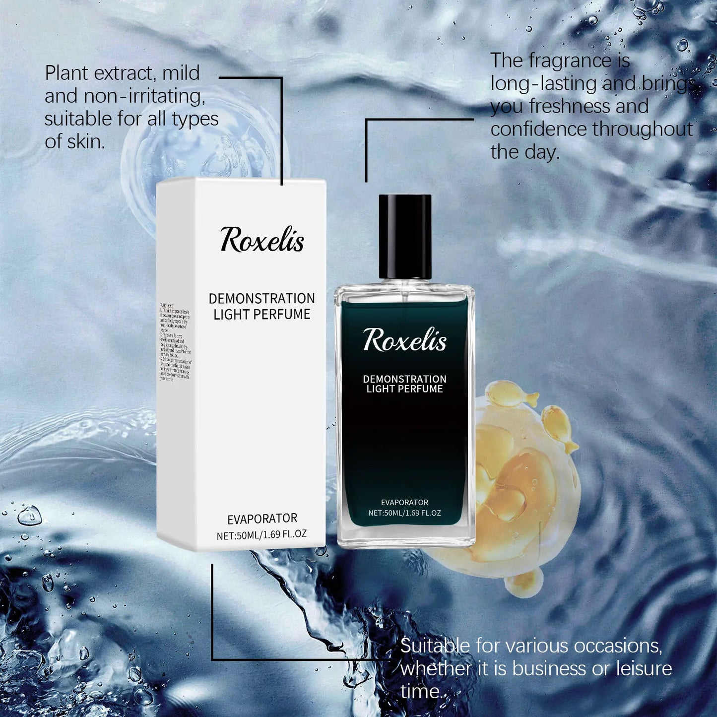 Roxelis 50ml Men Cologne Charming Perfume Lasting Pheromone Scent Sandalwood Dating Glamour Deodorant Charming Body Perfume