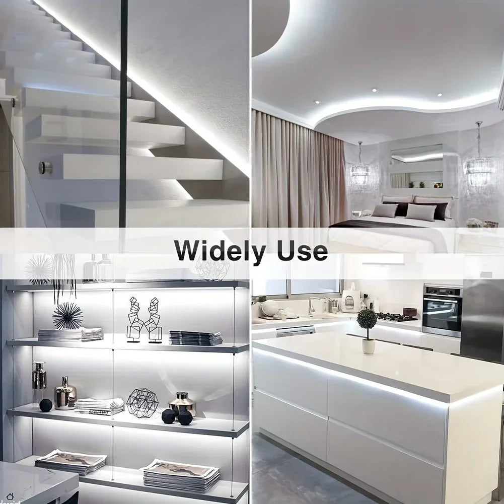 5V 2835 LED Strip Light White Warm White Flexible Cuttable Adhesive Tape for TV Backlight DIY Cabinet Shelf Home Decor Lighting