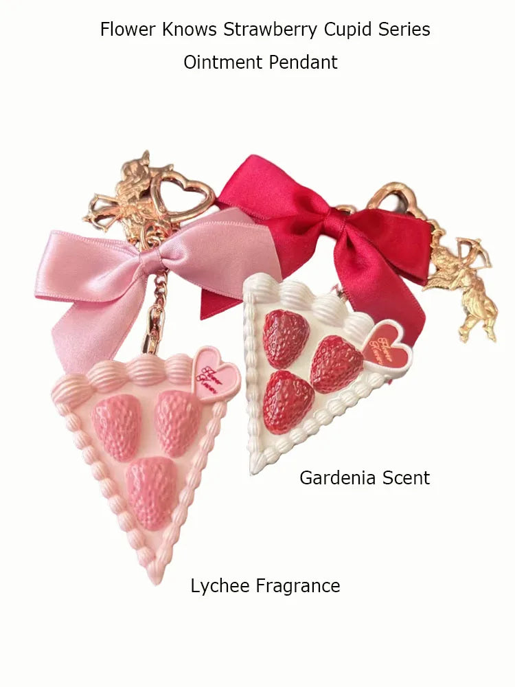 Flower Knows Strawberry Cupid Solid Perfume Balm Cute Portable Hand Cream Decorative Pendant Perfumes Convenient On-the-Go
