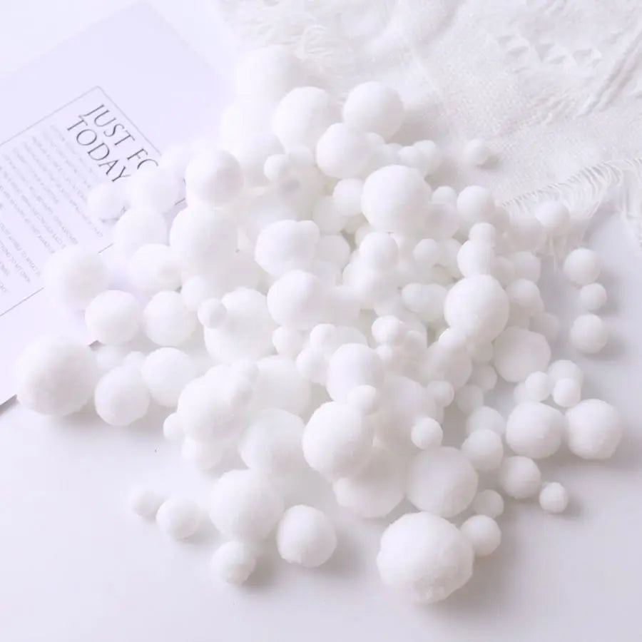 1Set 1-3cm Elasticity Plush Ball Handmade DIY Colorful Soft Ball String Flower Prop Christmas Tree Pendant Home/mall Decoration