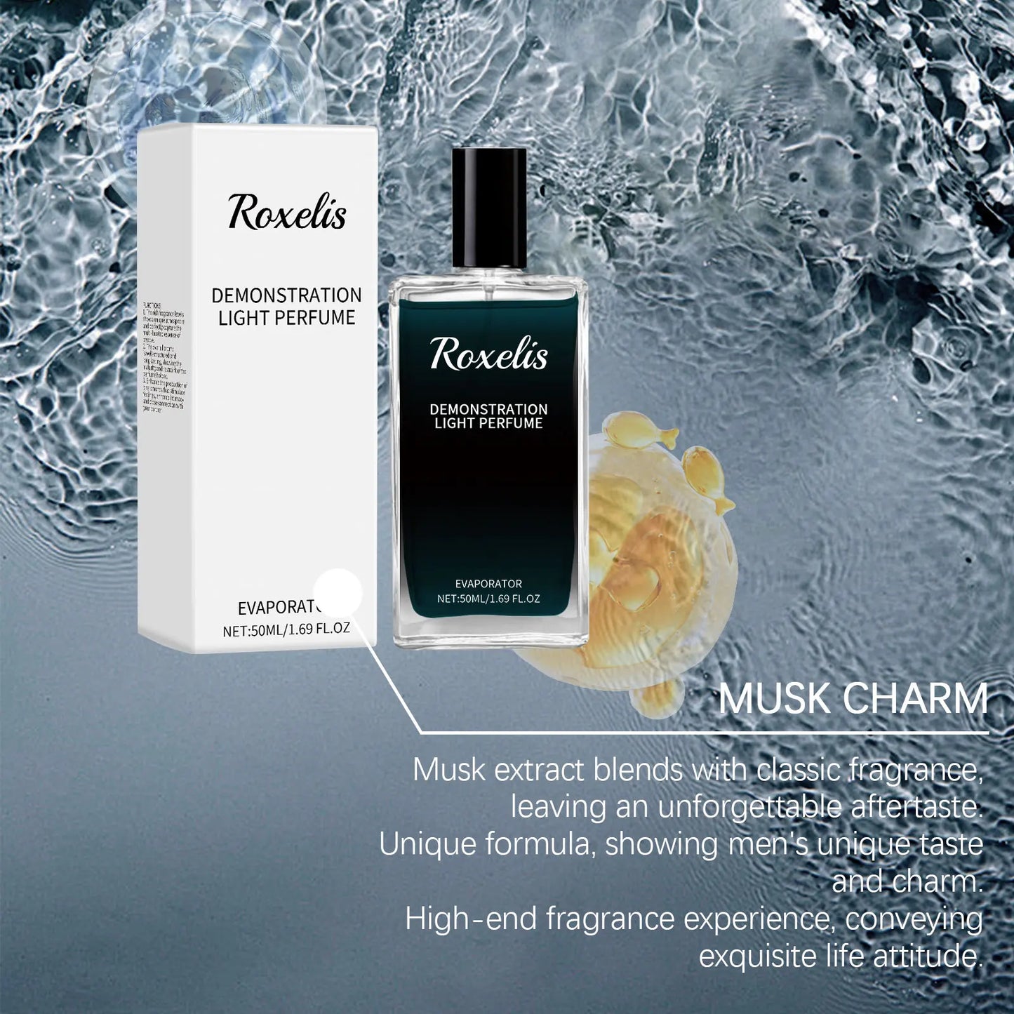Roxelis 50ml Men Cologne Charming Perfume Lasting Pheromone Scent Sandalwood Dating Glamour Deodorant Charming Body Perfume