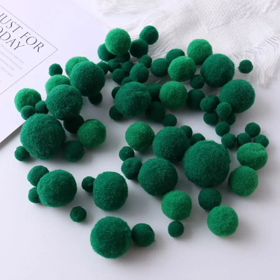 1Set 1-3cm Elasticity Plush Ball Handmade DIY Colorful Soft Ball String Flower Prop Christmas Tree Pendant Home/mall Decoration