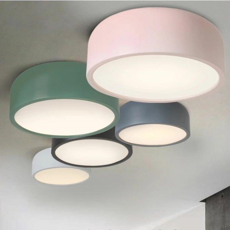 Nordic minimalist modern designer living room bedroom study home macaron color LED ceiling light
