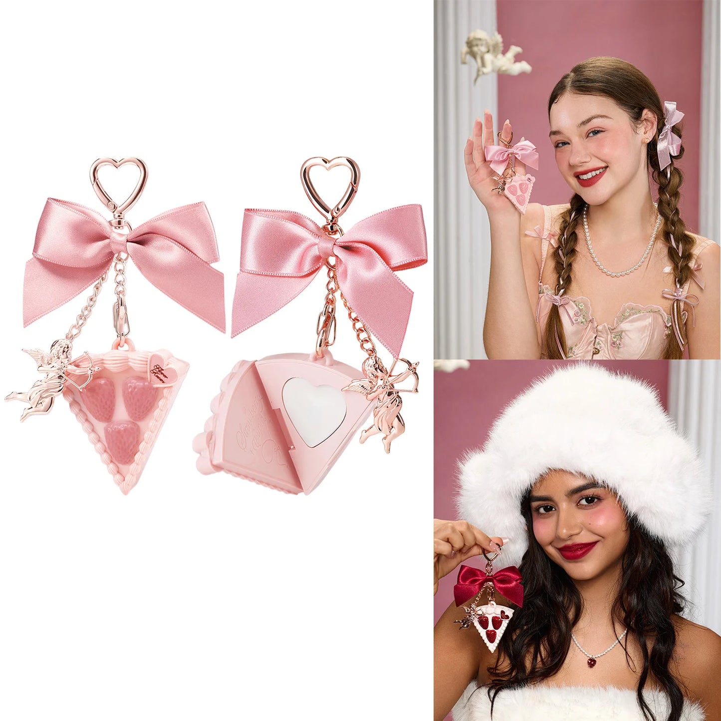 Flower Knows Solid Perfume Strawberry Cupid 3g Vegan Long Lasting Fragrance Balm Pendant Travel Size Cute Gift for Women