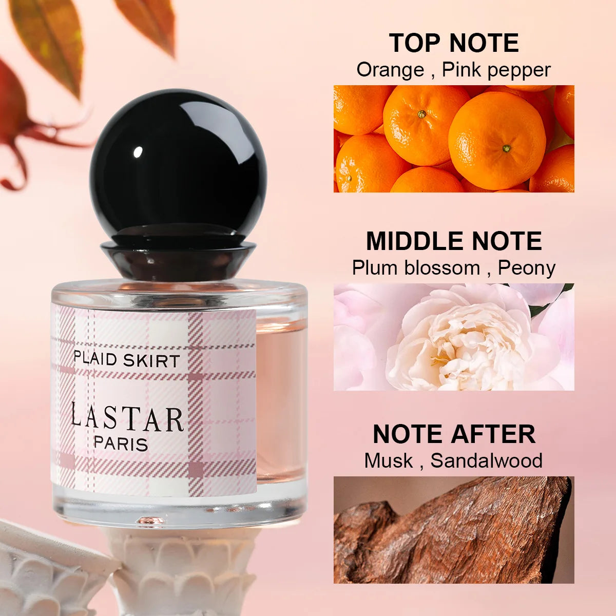 LASTAR  Women's  Perfume.  Peony/Musk/Santal .Long-Lasting Fragrance, 1.01fl.oz/30ml, Suitable for Home use and Gatherings