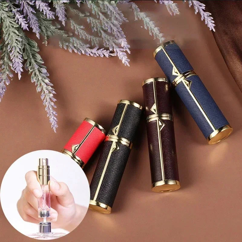 5ml Leather Perfume Bottle Refillable Perfume Atomizer for Travel Spray Bottle with Ultral Fine Fragrance Container Empty Mini