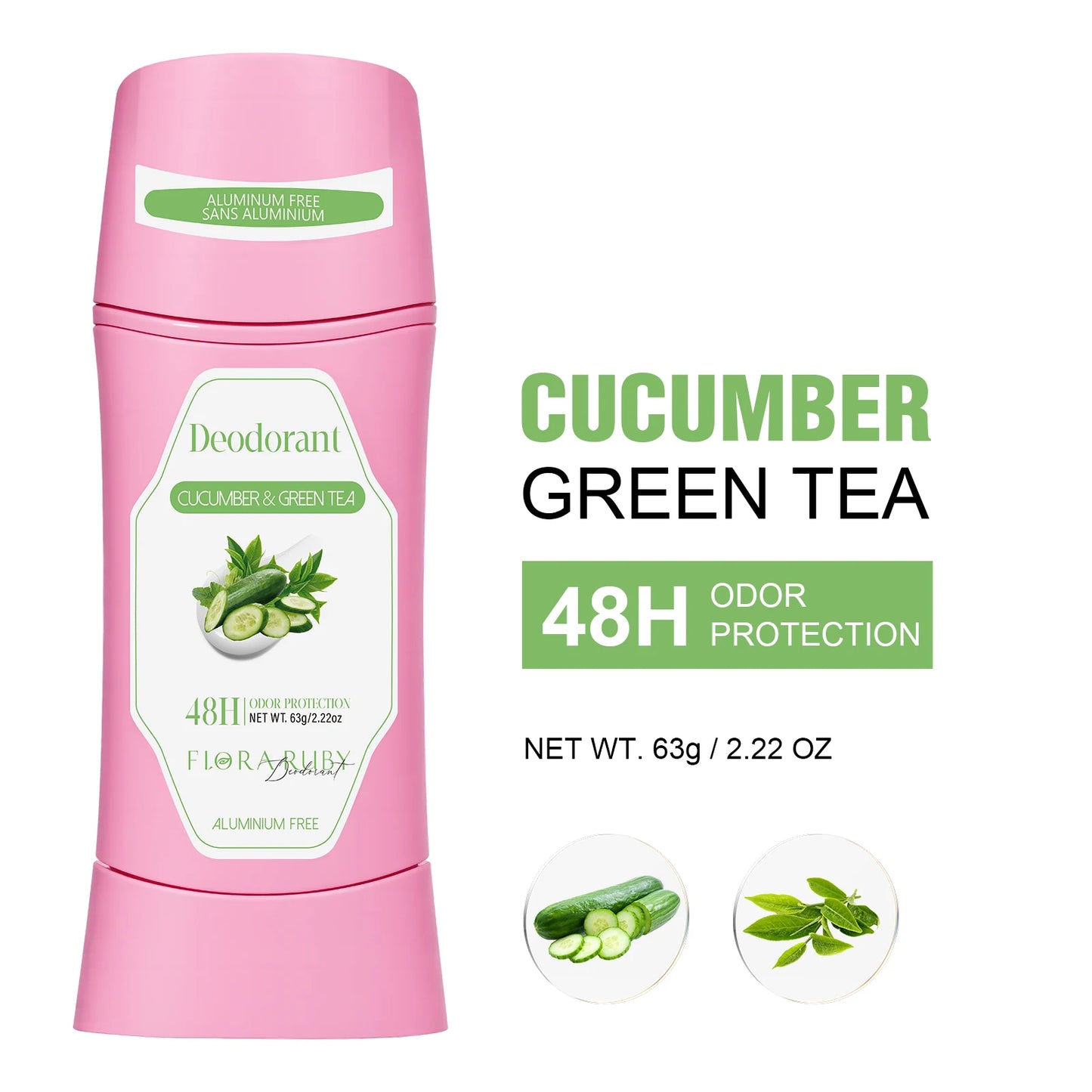 Women's Refreshing & Durable Solid Perfume, White Flowers and Rose Aroma,for All Day Underarm Sweat and Odor Protection 2.22OZ