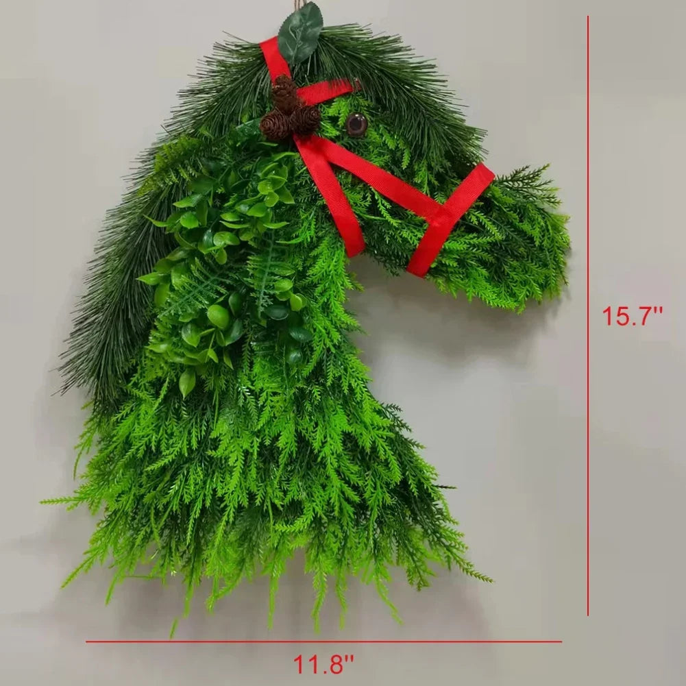Christmas Horsehead Pine Needle Garland Decoration