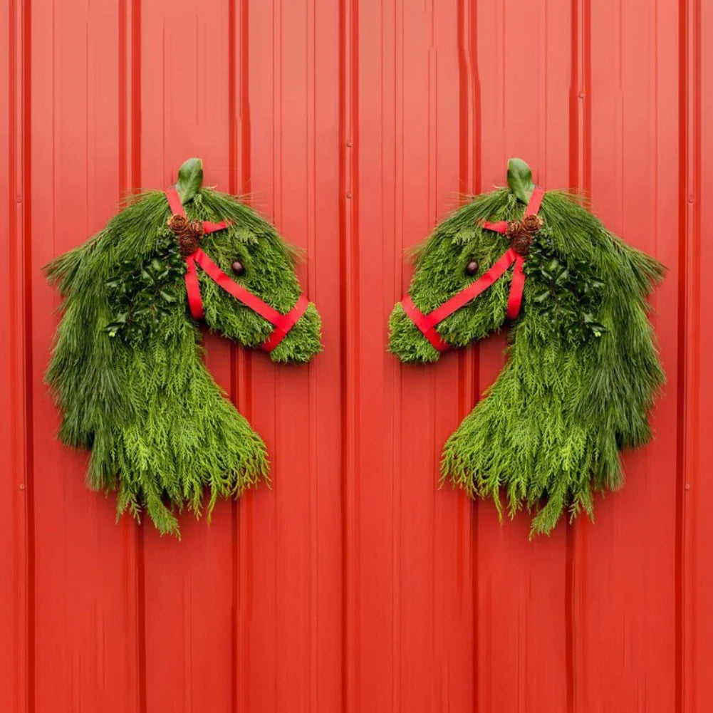 Christmas Horsehead Pine Needle Garland Decoration