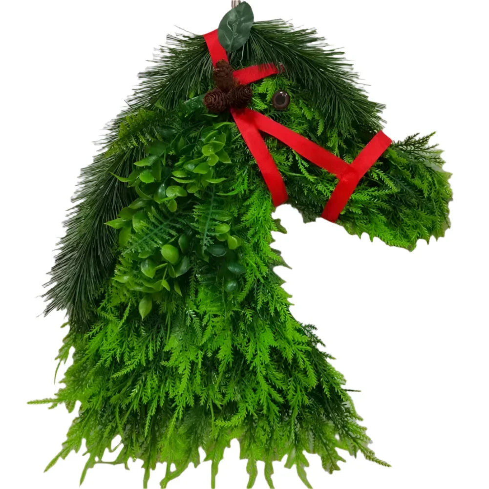 Christmas Horsehead Pine Needle Garland Decoration