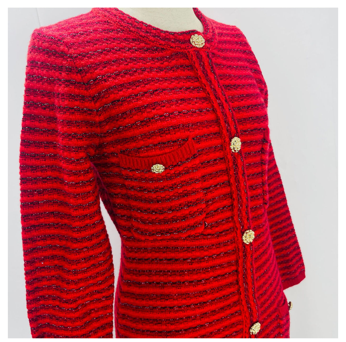 Robe longue rouge pied-de-poule pour femme, cintrée à la taille