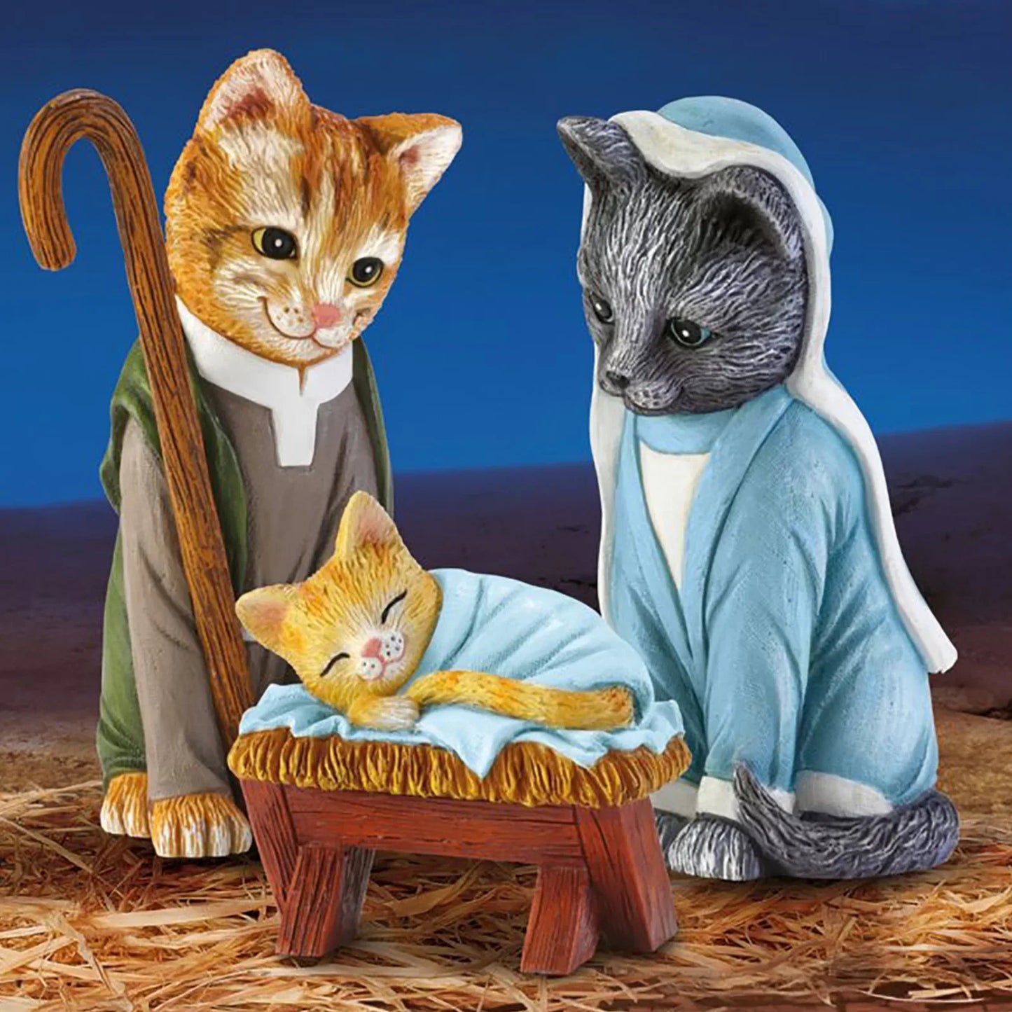 NNEOBA Nativity Royal Cats Christmas Decoration