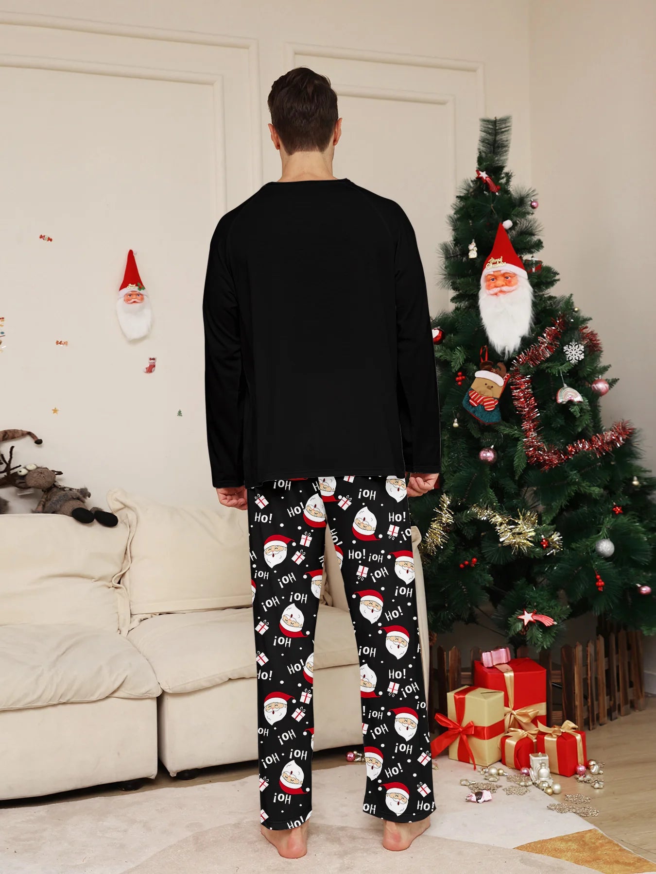 2025 Family Christmas Pajamas Parent-child Clothing Set Santa Claus Print 2 Pieces Suit Soft Loose Sleepwear Xmas Look Pyjamas