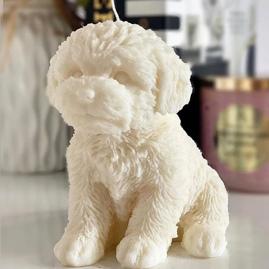 Teddy Dog Candle Mold Cute Animal Pet Puppy Dog Handmade Aromatherapy Plaster Soap Silicone Mould DIY Home Decoration Tools