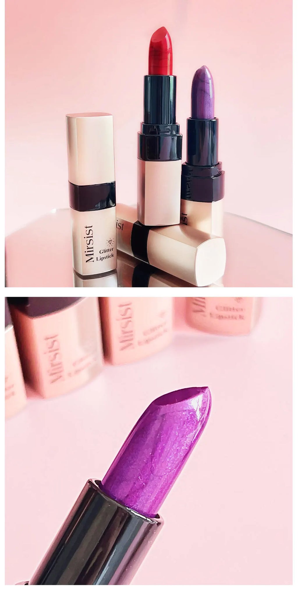Diamond Lip Gloss Pearlescent Glitter Metallic Shine 6 Color Plump Lipstick Waterproof Long Lasting Lip Makeup