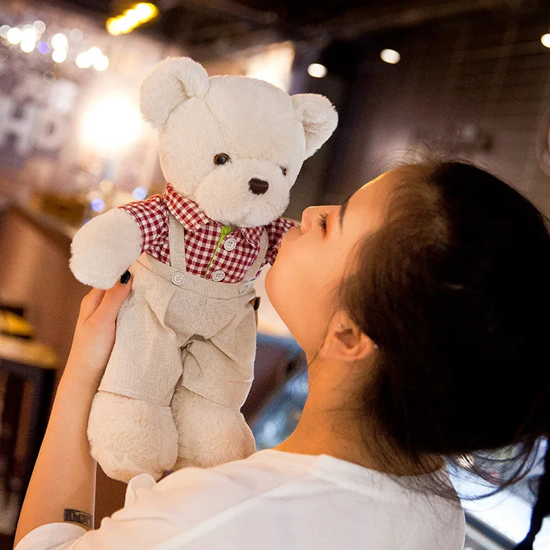 Cartoon 1 PCS Lover Wedding Bear Doll Soft Stuffed Plush Toy Dress Bear Animal Doll For Audlt Birthday Gift