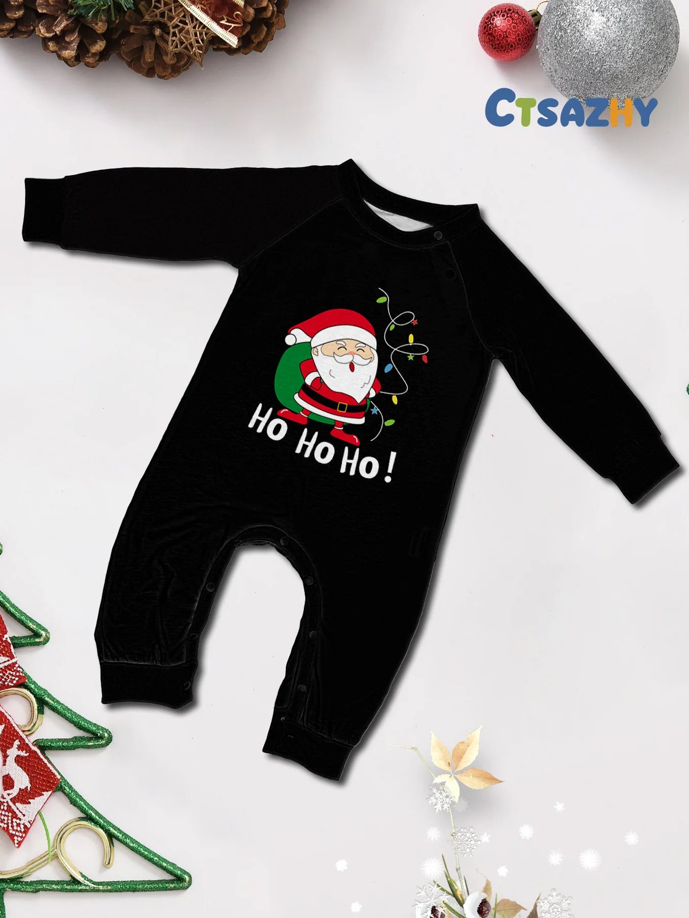 2025 Family Christmas Pajamas Parent-child Clothing Set Santa Claus Print 2 Pieces Suit Soft Loose Sleepwear Xmas Look Pyjamas