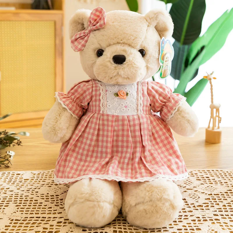 Cartoon 1 PCS Lover Wedding Bear Doll Soft Stuffed Plush Toy Dress Bear Animal Doll For Audlt Birthday Gift