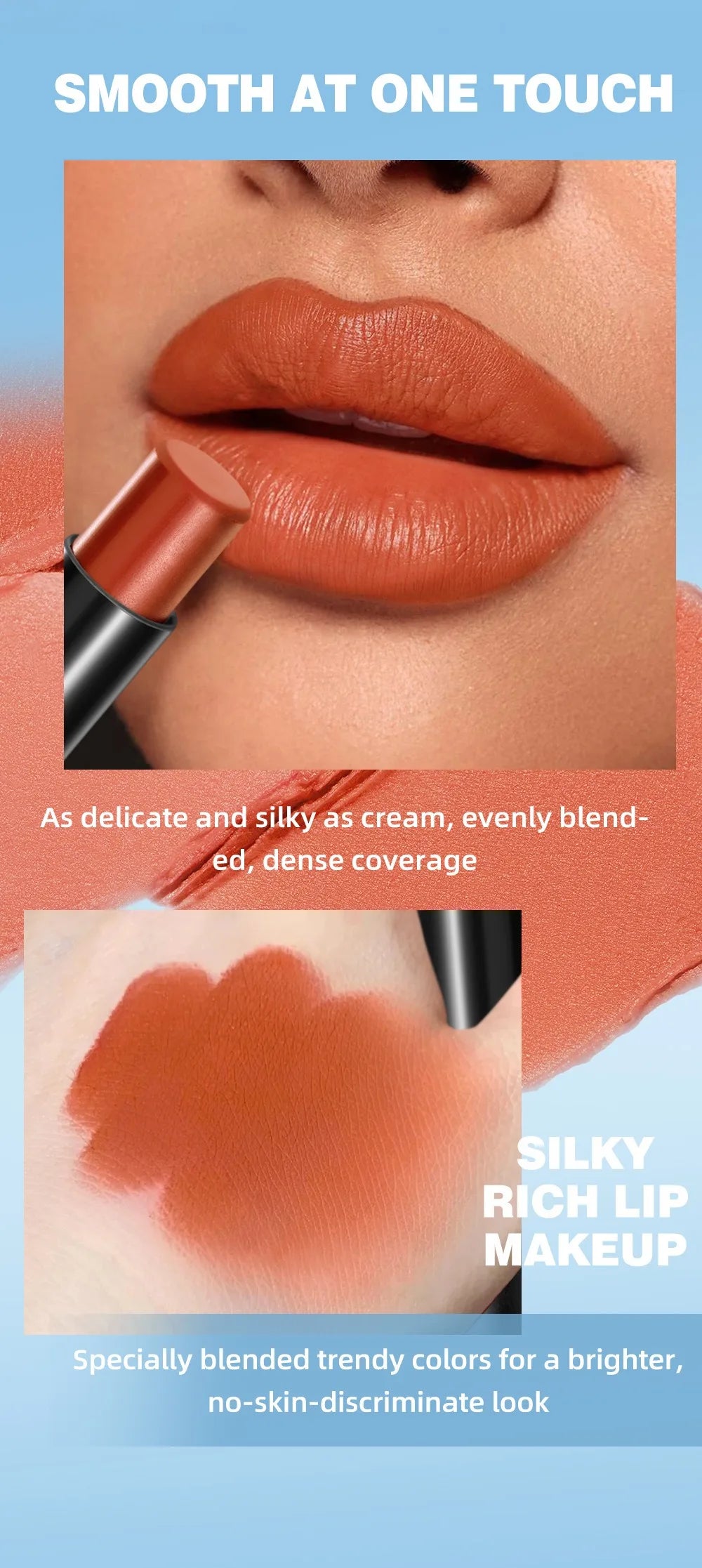 8 Colors Matte Nude Clay Lipstick Vampire Makeup Punk Black Lip Gloss Dark Paint Stick Durable Waterproof Lasting Cosmetics