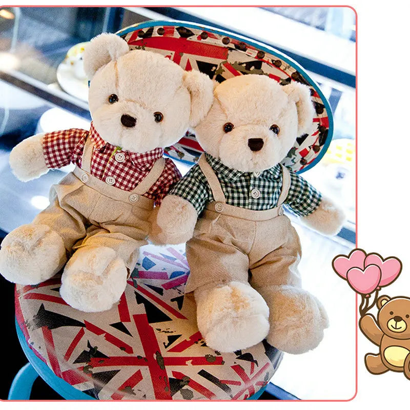 Cartoon 1 PCS Lover Wedding Bear Doll Soft Stuffed Plush Toy Dress Bear Animal Doll For Audlt Birthday Gift