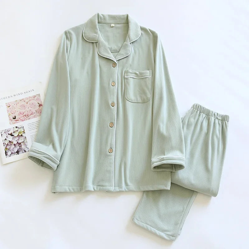 2025 Autumn/Winter New Women's Pajama Set Casual Loose German Velvet Long Sleeve Pants Two Piece Set Thickened Home Fur Pajama