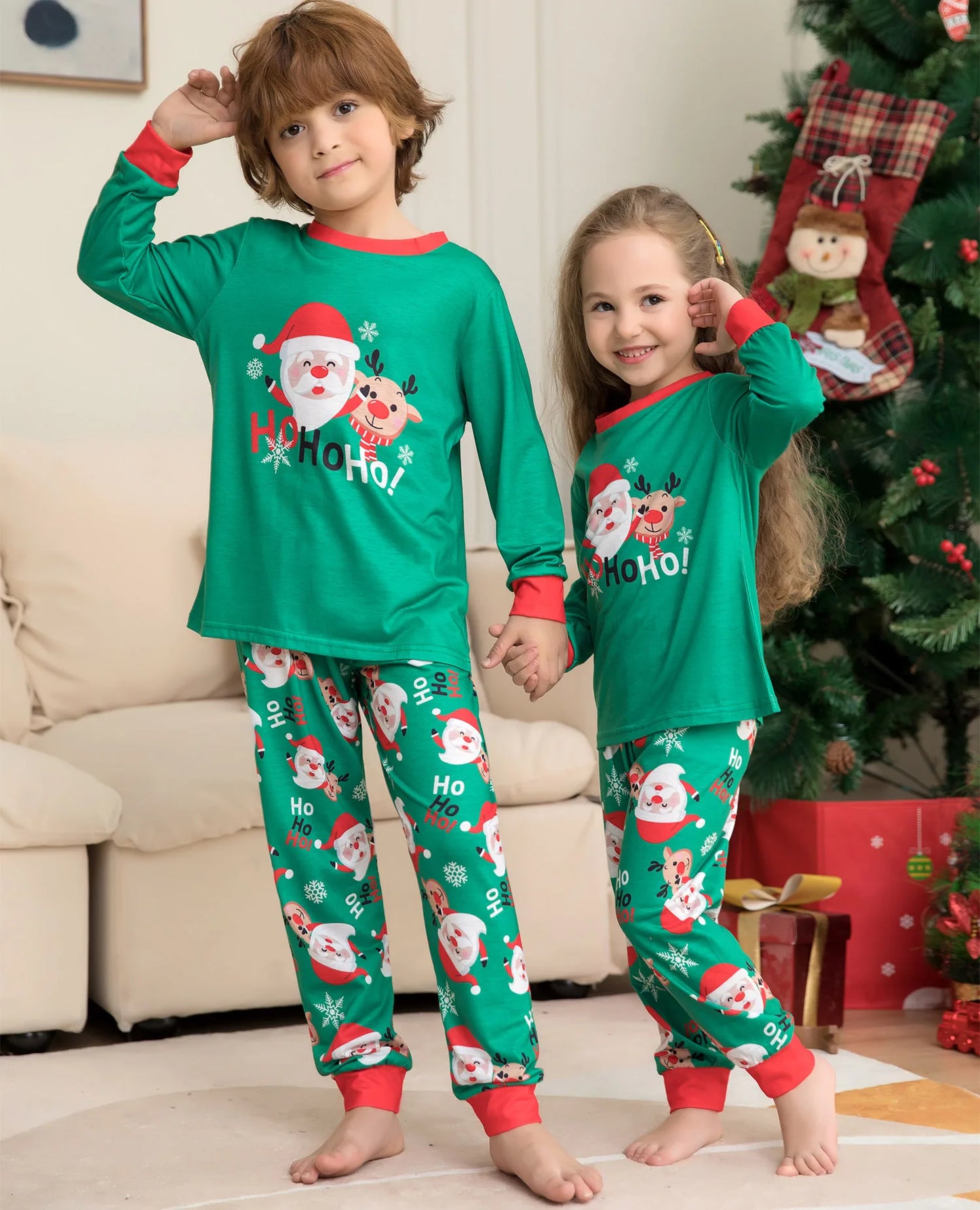 Christmas Family Pajamas Set 2023 Xmas Matching Outfit Adult Kids Women Pyjamas Clothes Mother And Daughter Father Son Sleepwear