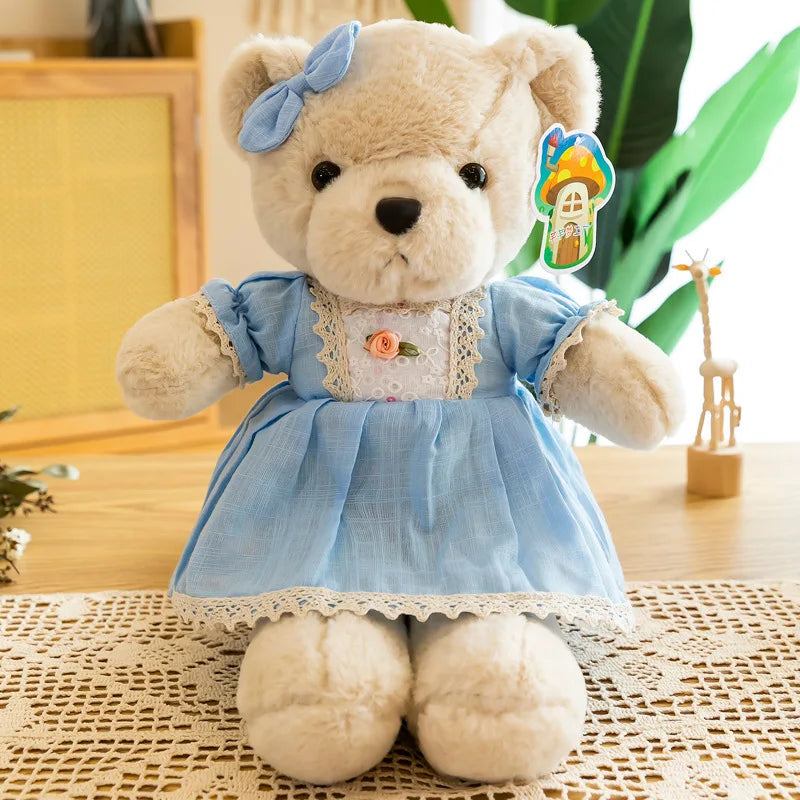 Cartoon 1 PCS Lover Wedding Bear Doll Soft Stuffed Plush Toy Dress Bear Animal Doll For Audlt Birthday Gift