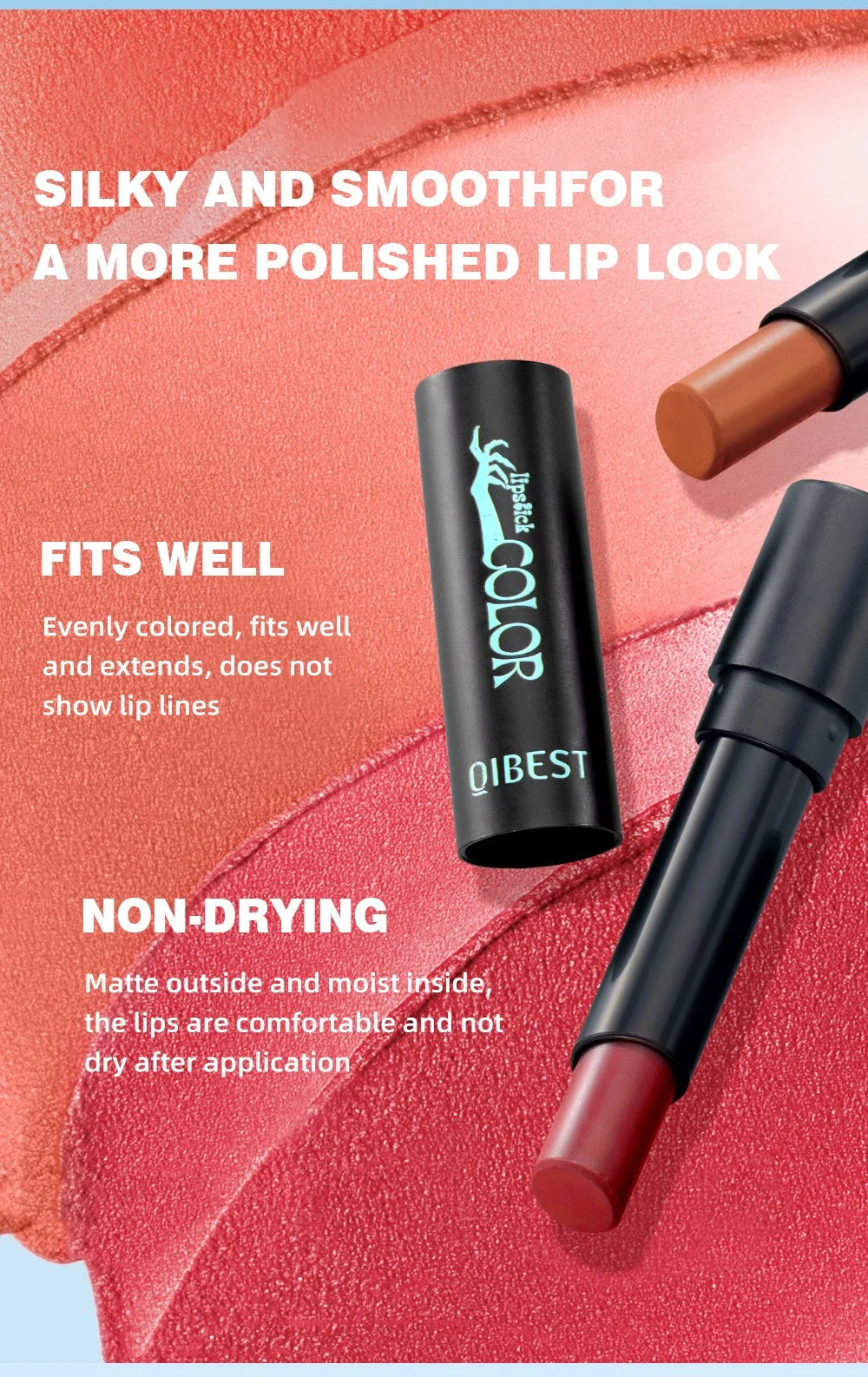 8 Colors Matte Nude Clay Lipstick Vampire Makeup Punk Black Lip Gloss Dark Paint Stick Durable Waterproof Lasting Cosmetics