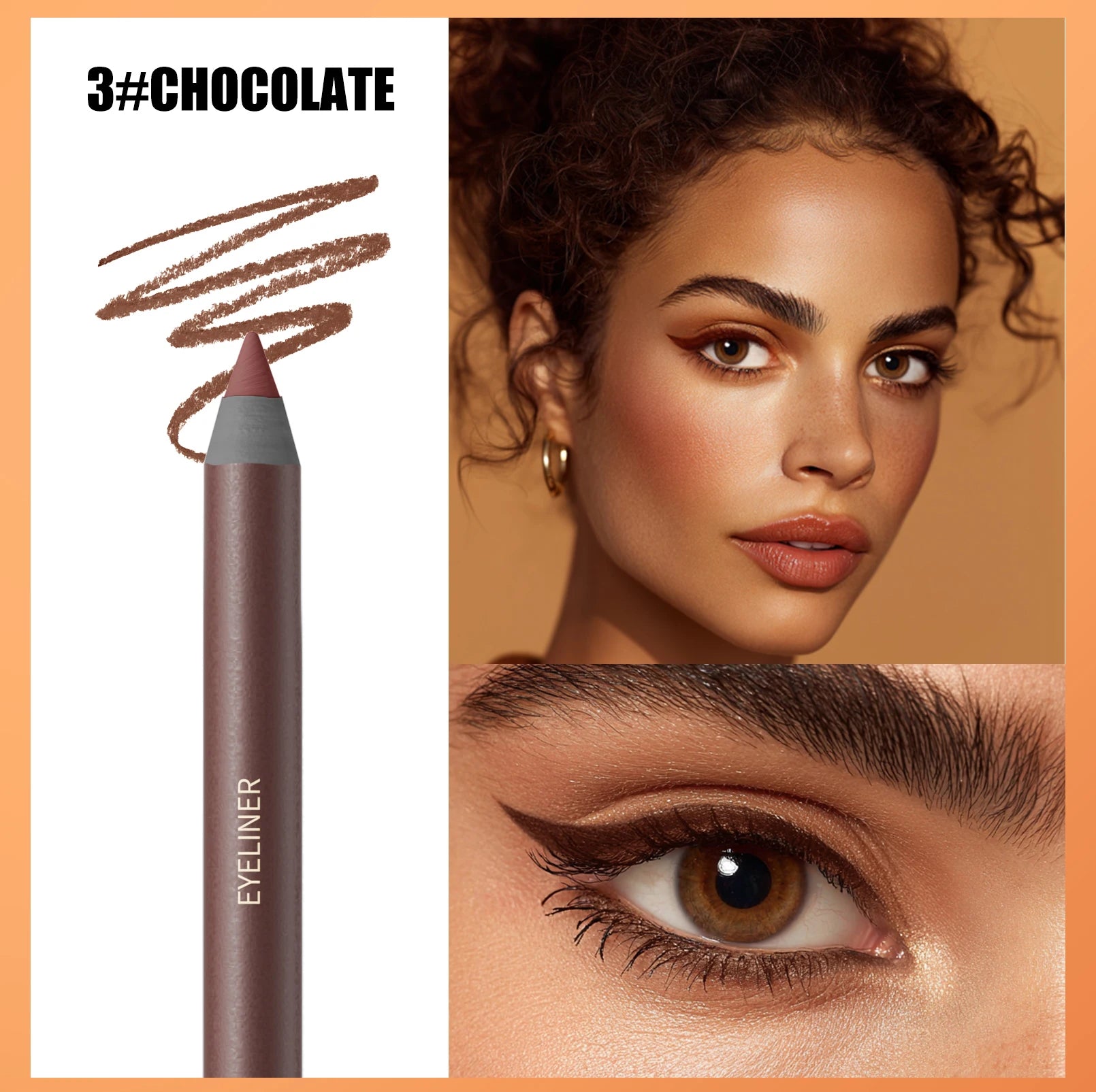 Crayon eyeliner, résistant à l'eau et à la transpiration, longue tenue et sans bavure, avec recharge dure.