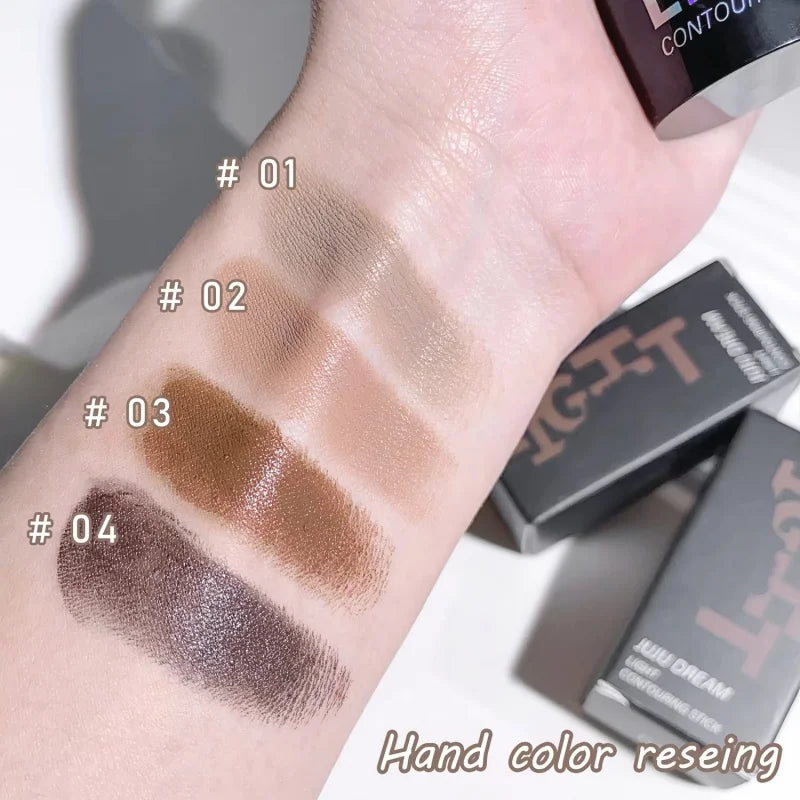 Stick contour illuminateur, ombre à paupières crème, maquillage nude naturel, effet illuminateur tridimensionnel, effet ver à soie