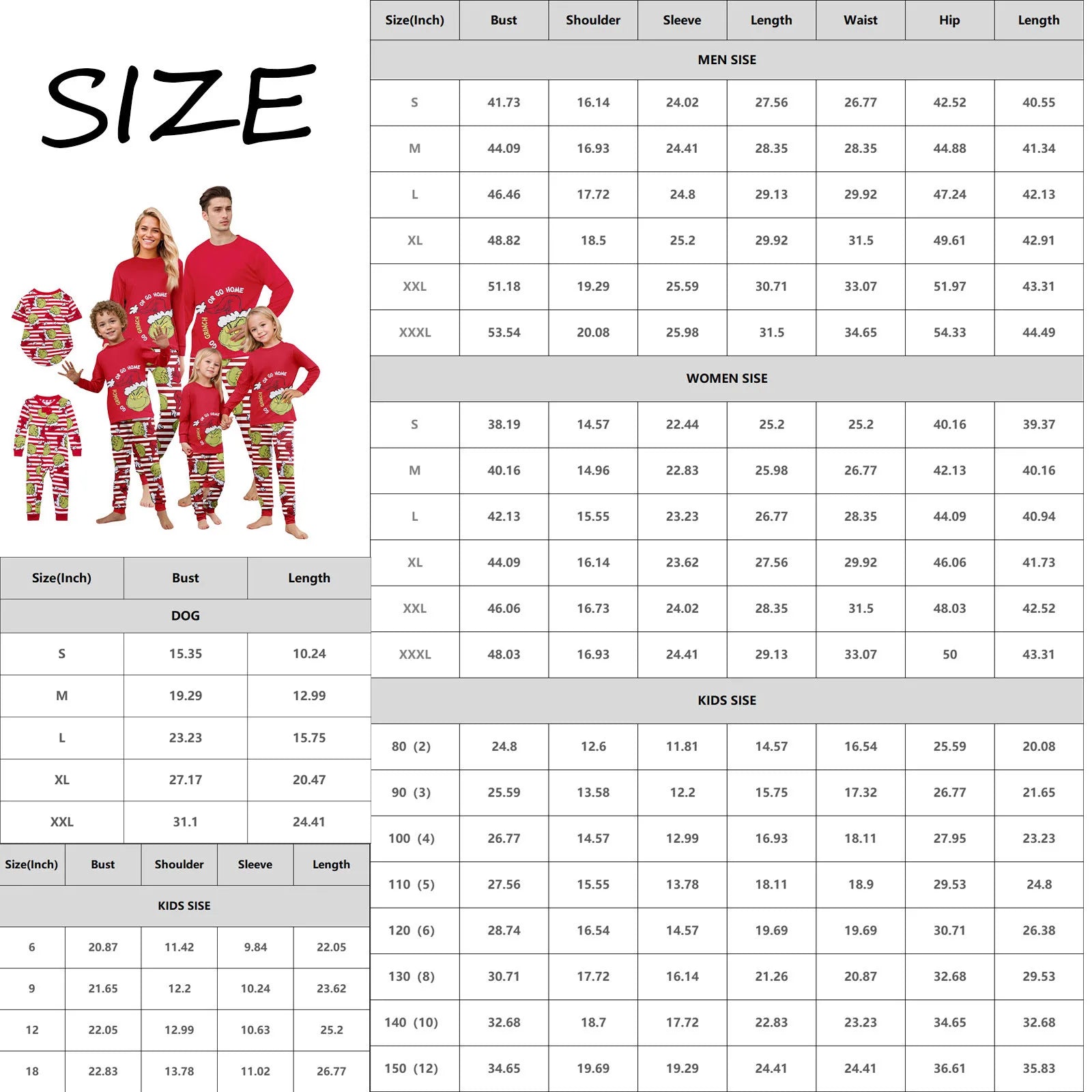 Family Matching Christmas Pjs, Playful Cartoon 2-Piece Pajama Set, Festive And Fun Holiday Sleepwear For The Whole Family