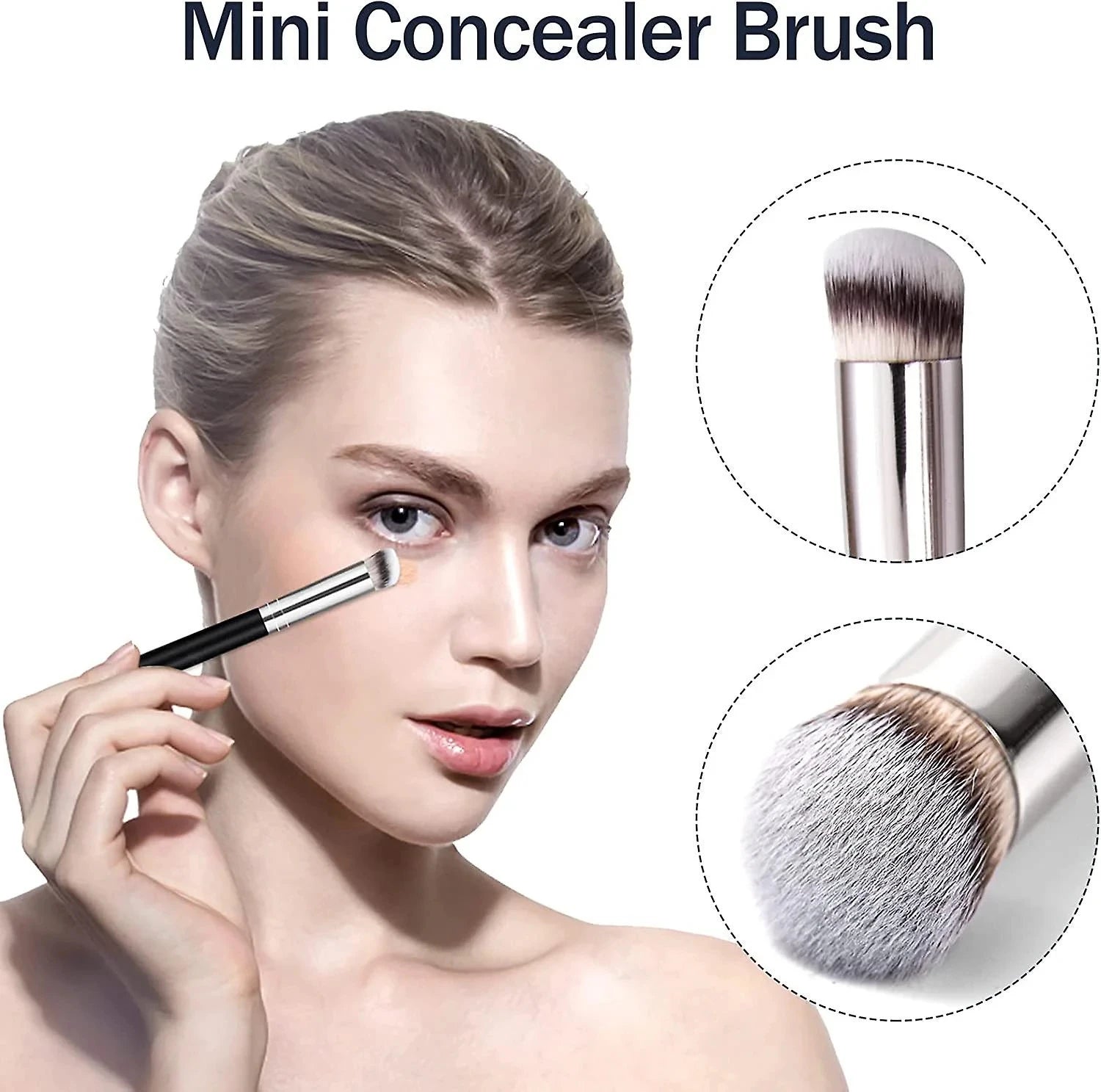 Pinceaux correcteurs fond de teint (1/2/5 pièces), pinceaux contouring et blush premium, pinceaux maquillage contour des yeux pour un teint dense et impeccable.