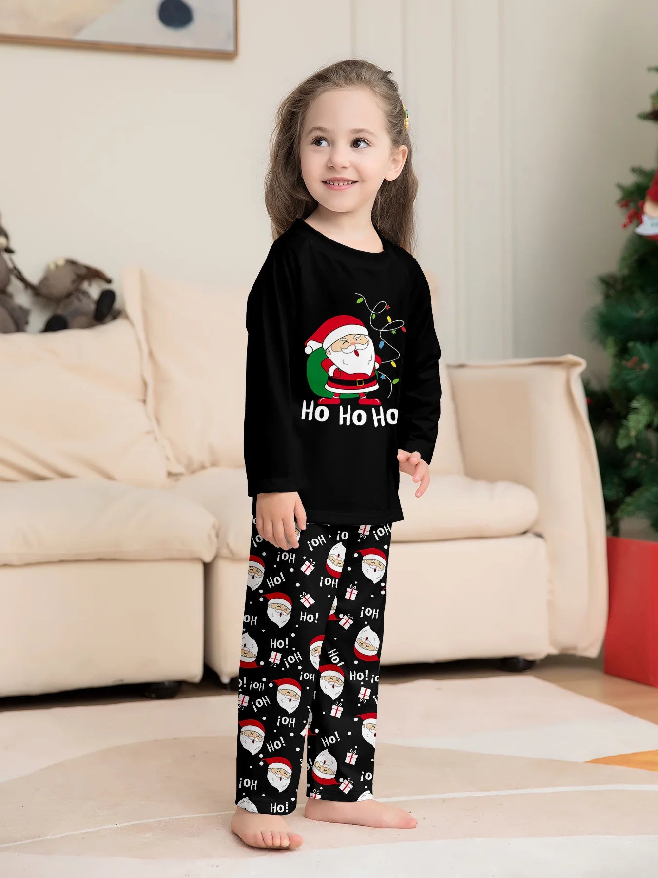 2025 Family Christmas Pajamas Parent-child Clothing Set Santa Claus Print 2 Pieces Suit Soft Loose Sleepwear Xmas Look Pyjamas