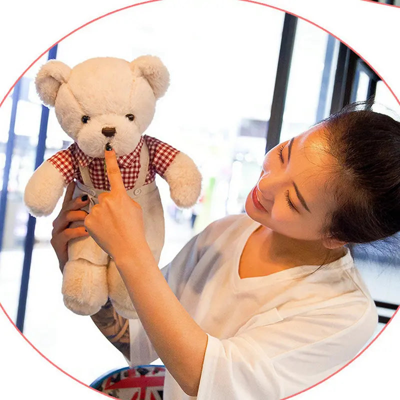 Cartoon 1 PCS Lover Wedding Bear Doll Soft Stuffed Plush Toy Dress Bear Animal Doll For Audlt Birthday Gift