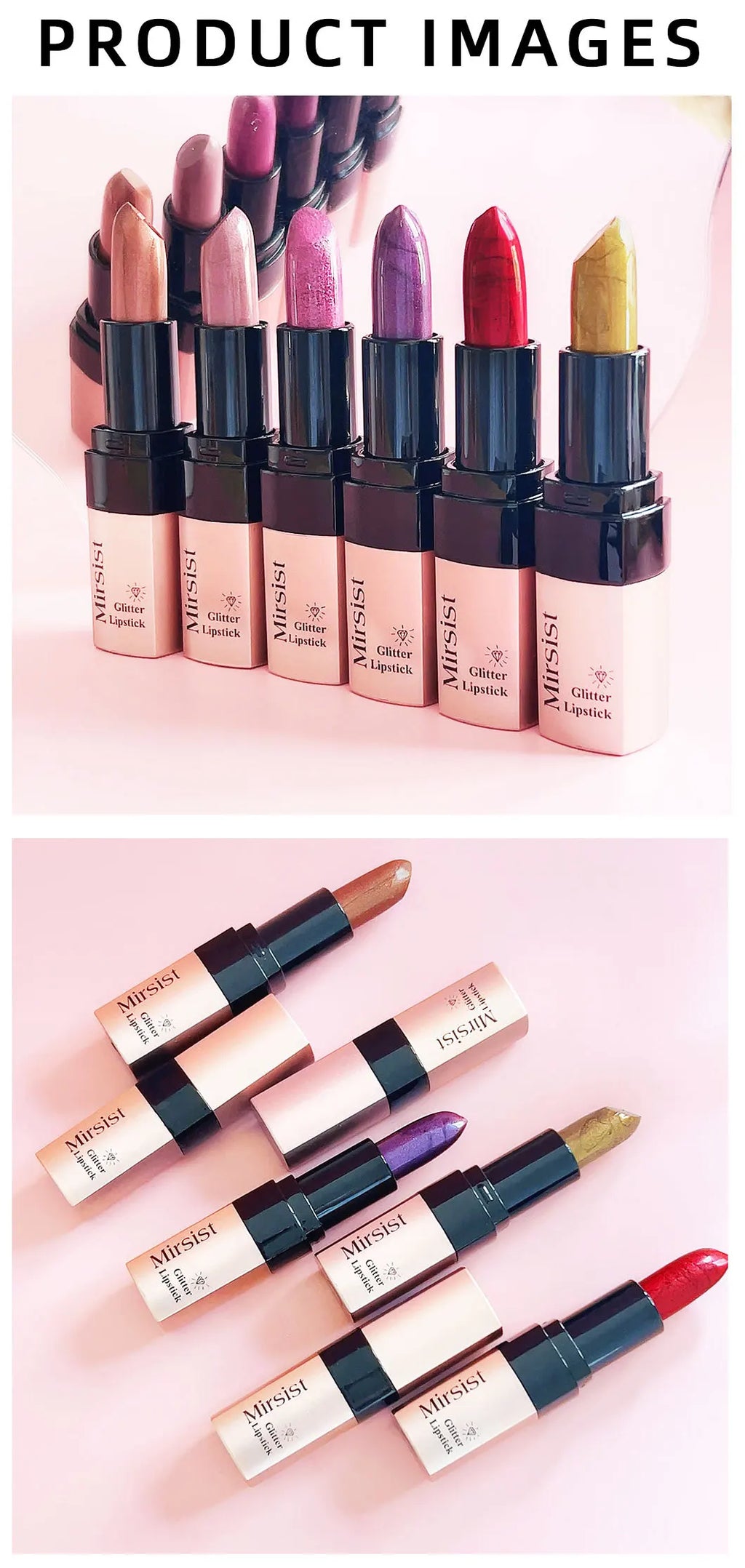 Diamond Lip Gloss Pearlescent Glitter Metallic Shine 6 Color Plump Lipstick Waterproof Long Lasting Lip Makeup