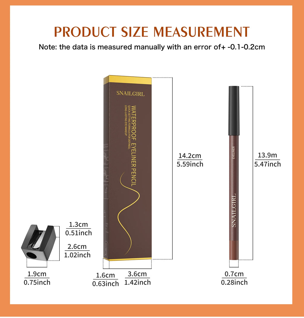 Crayon eyeliner, résistant à l'eau et à la transpiration, longue tenue et sans bavure, avec recharge dure.