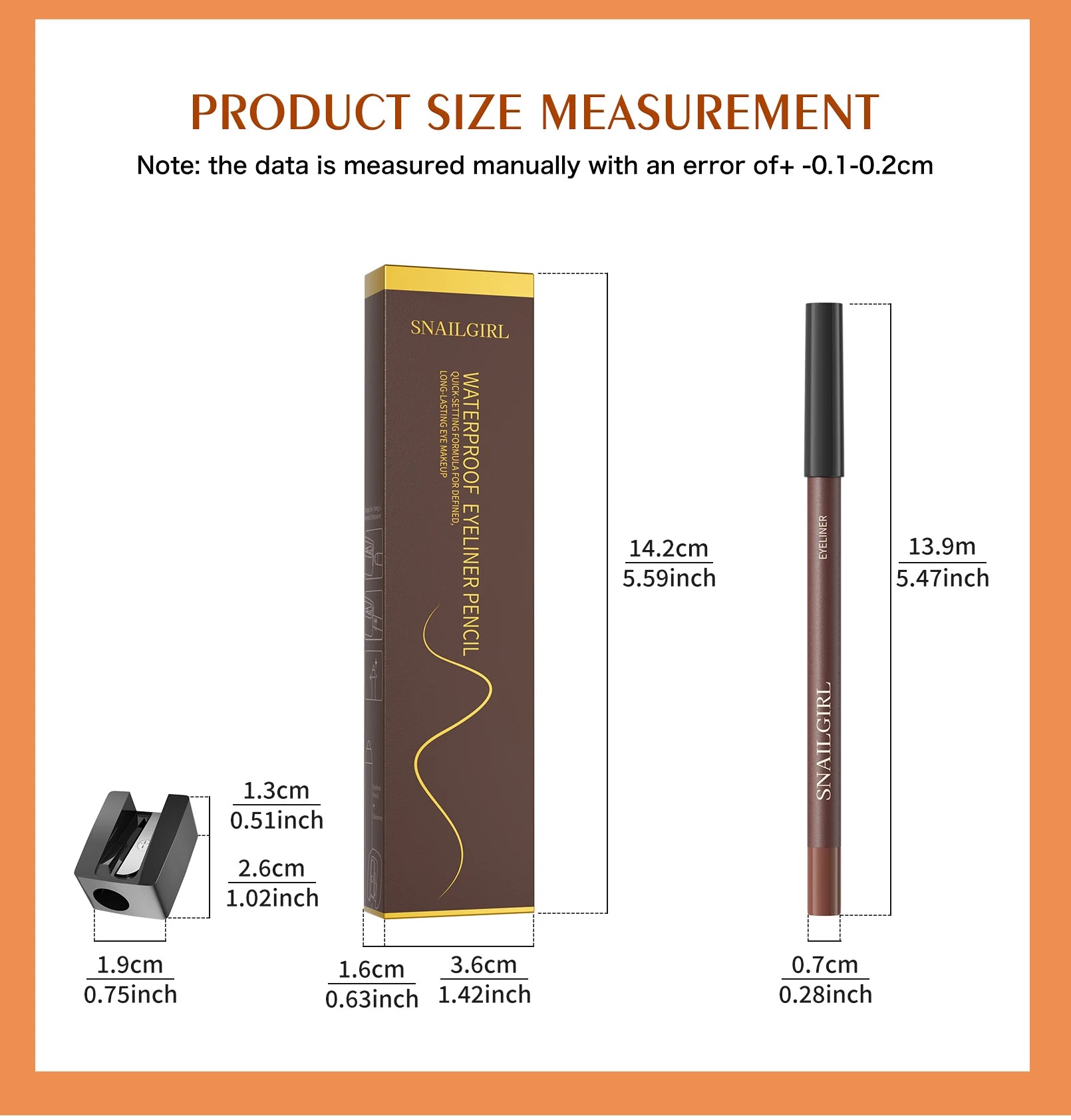 Crayon eyeliner, résistant à l'eau et à la transpiration, longue tenue et sans bavure, avec recharge dure.