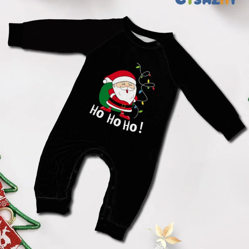 2025 Family Christmas Pajamas Parent-child Clothing Set Santa Claus Print 2 Pieces Suit Soft Loose Sleepwear Xmas Look Pyjamas