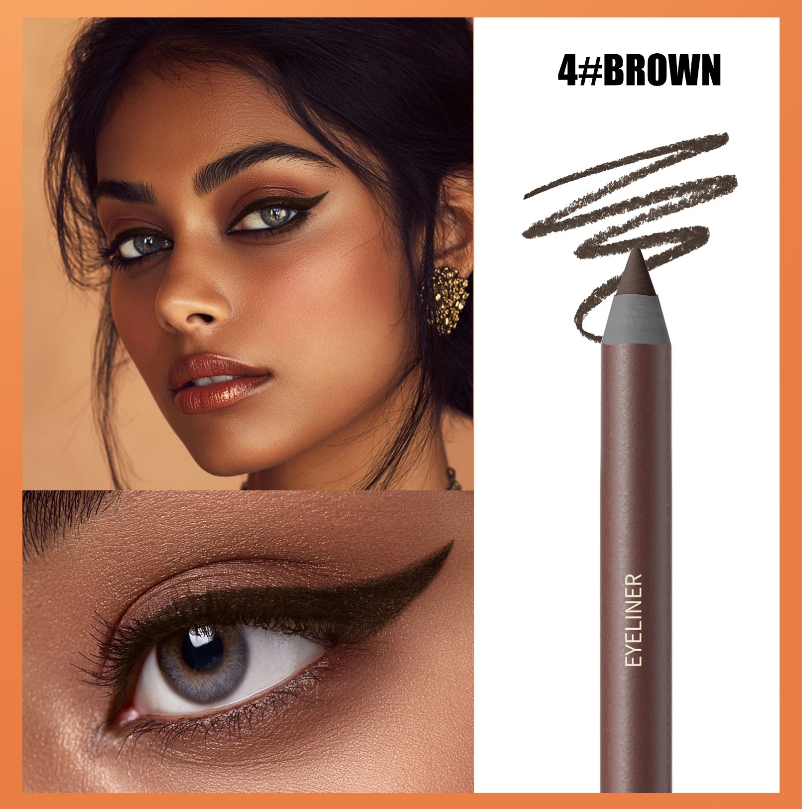 Crayon eyeliner, résistant à l'eau et à la transpiration, longue tenue et sans bavure, avec recharge dure.